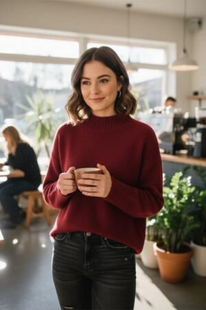 Moteriški megztiniai aukštu kaklu