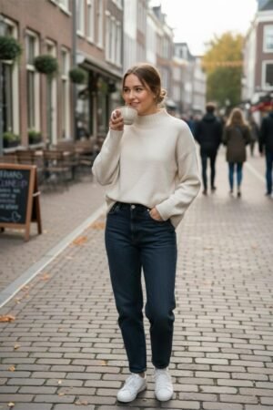 Moteriški megztiniai aukštu kaklu