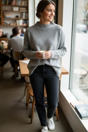 Moteriški megztiniai aukštu kaklu